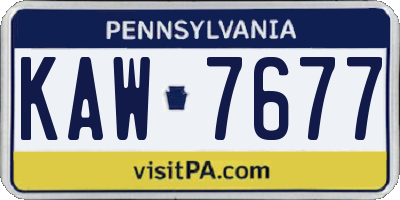 PA license plate KAW7677