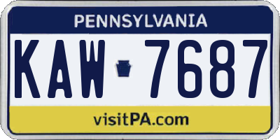 PA license plate KAW7687