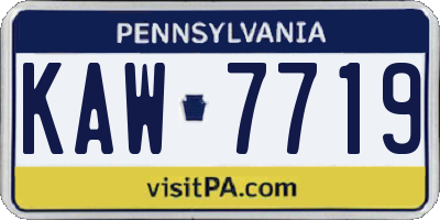 PA license plate KAW7719