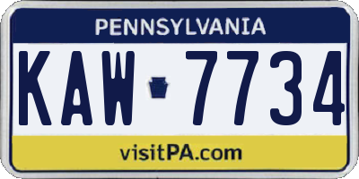 PA license plate KAW7734