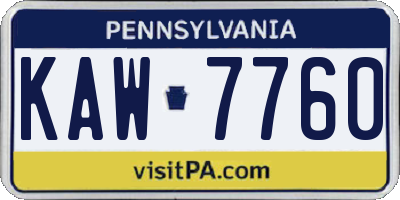 PA license plate KAW7760
