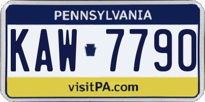 PA license plate KAW7790