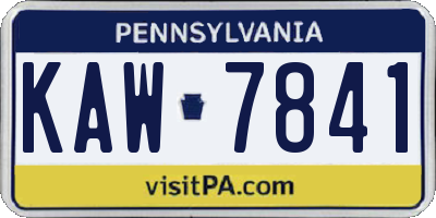 PA license plate KAW7841
