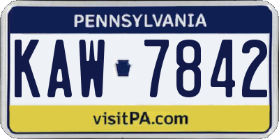 PA license plate KAW7842