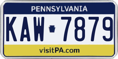 PA license plate KAW7879