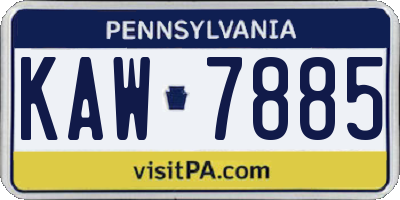 PA license plate KAW7885