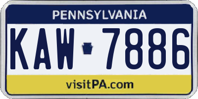 PA license plate KAW7886