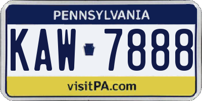PA license plate KAW7888