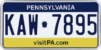 PA license plate KAW7895