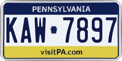 PA license plate KAW7897