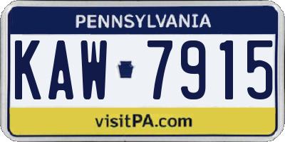 PA license plate KAW7915