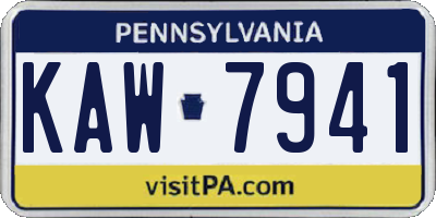 PA license plate KAW7941