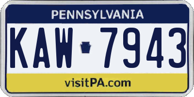 PA license plate KAW7943