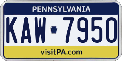 PA license plate KAW7950