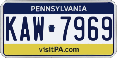 PA license plate KAW7969