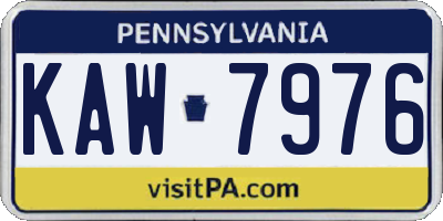 PA license plate KAW7976