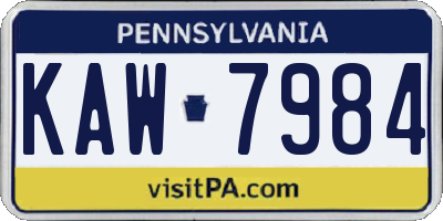 PA license plate KAW7984