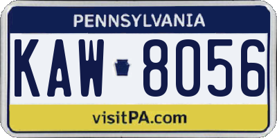 PA license plate KAW8056