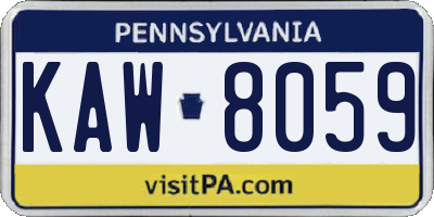 PA license plate KAW8059