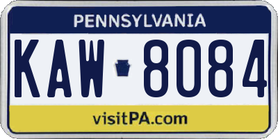 PA license plate KAW8084