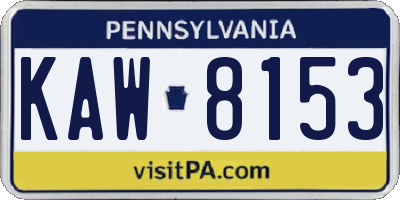PA license plate KAW8153