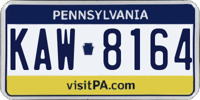 PA license plate KAW8164