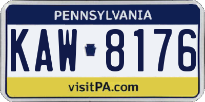 PA license plate KAW8176