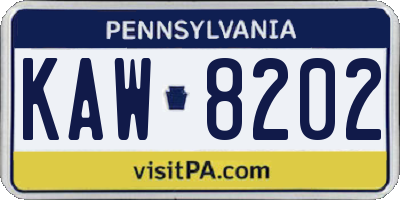 PA license plate KAW8202