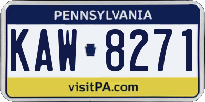 PA license plate KAW8271