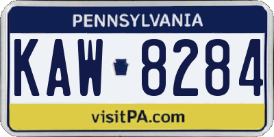 PA license plate KAW8284