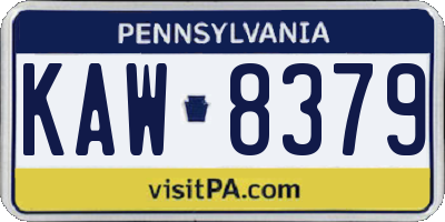 PA license plate KAW8379