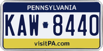 PA license plate KAW8440