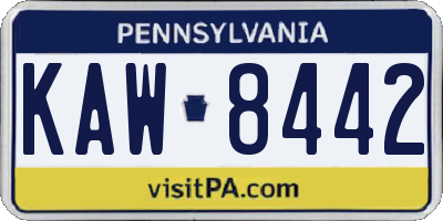 PA license plate KAW8442