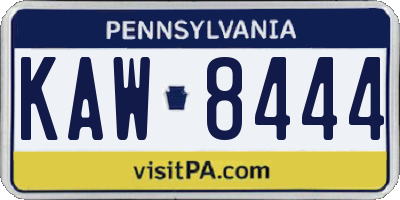 PA license plate KAW8444