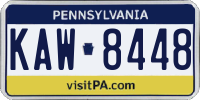 PA license plate KAW8448