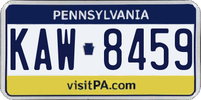 PA license plate KAW8459