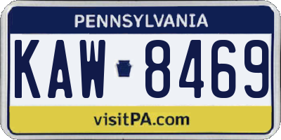 PA license plate KAW8469