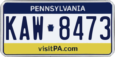PA license plate KAW8473