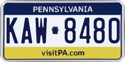 PA license plate KAW8480