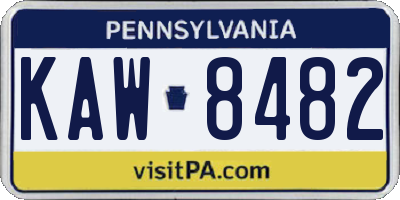 PA license plate KAW8482