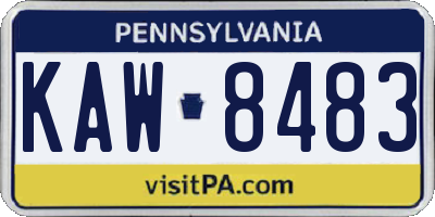PA license plate KAW8483