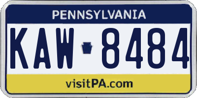 PA license plate KAW8484