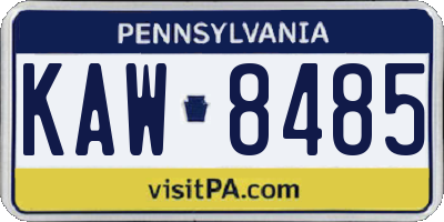 PA license plate KAW8485