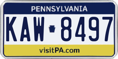 PA license plate KAW8497