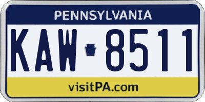 PA license plate KAW8511