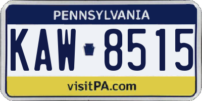 PA license plate KAW8515