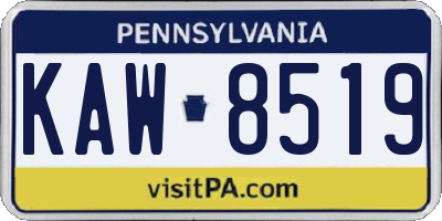 PA license plate KAW8519
