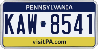 PA license plate KAW8541