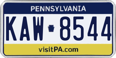 PA license plate KAW8544