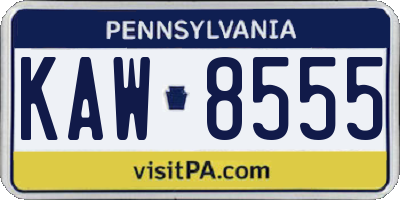 PA license plate KAW8555
